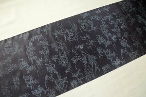 [ capital ...] silk feather two -ply cloth coat reverse side ( feather reverse side * shoulder reverse side ) domestic production Fukui prefecture production feather two -ply cloth birds and wild animals .. writing sama ... gray ground approximately 5.8m ③