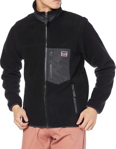 リーバイス M フリース ジャケット 定価14300円 ブラック スタンドカラー LEVI'SサイズS