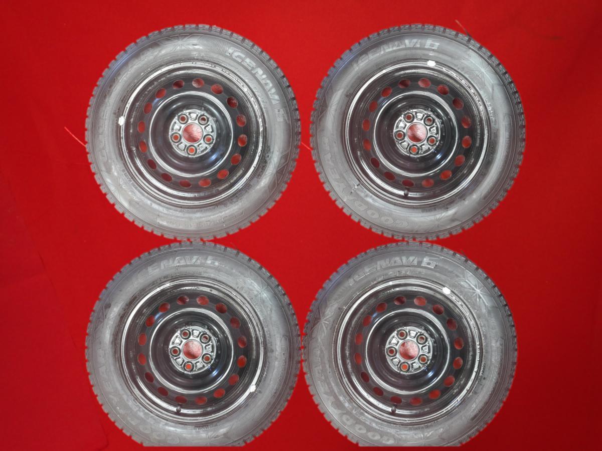 スタッドレス カローラスポーツ 210系 純正スチール キャップ無+グッドイヤーアイスナビ6 195/65R15 9分山★stwt15