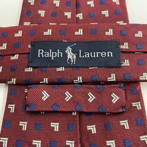 RALPH LAUREN（ ラルフローレン） ワインレッド四角ネクタイ_画像1