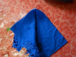 ベネトンBENETON BLUE SCARF 2　マフラー　スカーフ　青　ブルー　ITALY イタリア　30X150CM ポリエステル　未使用