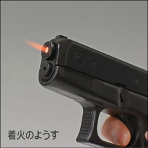 本物そっくり！？ ピストル型ライター 野性味あるカーキ GLOCK グロック G26型 インテリア アドミラル ガス注入式 ターボライター ユニーク_画像3