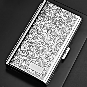 ala Beth k style cigarette case 100mm 14ps.@ for good-looking silver casual metal nickel stylish cigarettes inserting 100 millimeter 14ps.@ storage 