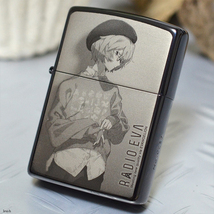 人気アニメ ZIPPO エヴァンゲリオン レイ RADIO EVA RADIO EVA10th ANNIVERSARY ブラックチタンコート シリアルナンバー刻印 永久保証付き_画像1