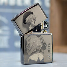 人気アニメ ZIPPO エヴァンゲリオン レイ RADIO EVA RADIO EVA10th ANNIVERSARY ブラックチタンコート シリアルナンバー刻印 永久保証付き_画像2