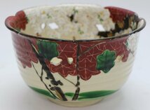 京焼? 雲錦 金彩 蒔絵 菓子器 茶器 茶道具 色絵 伝統工芸 レトロ 平安 花 鉢_画像3