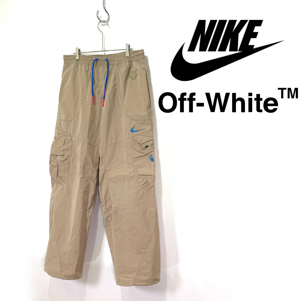 ナイキ ×オフホワイト OFF-WHITE Football Track Pants ダブルネーム