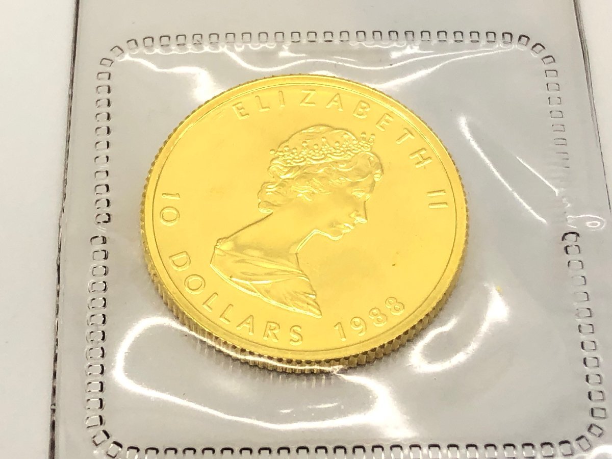 春夏秋冬おさんぽシリーズ E カナダメープルリーフ金貨1/10oz 1985年
