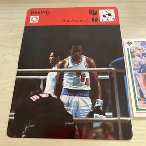 1977-78 SportsCasterCard Boxing Sugar Ray Leonard.Rocky Marciano.Jack Dempsey.Rocky Granziano.Henry Armstrong.