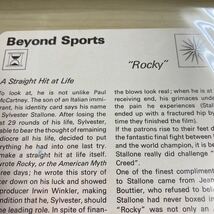 1978 SportsCasterCard Beyond Sports Rocky :Sylvester Stallone スポーツキャスターカード　ロッキー　シルベスタースタローン_画像4