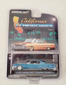 グリーンライト 1/64 1972 Cadillac Coupe deVill ブルーCalifornia Lowriders Series 2 カリフォルニア ローライダー 2