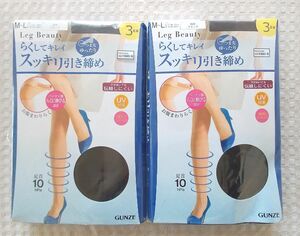 新品　グンゼ　パンティストッキング 6足 (ブラック、MーL)