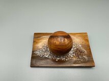 屋久杉　虎杢宝珠玉60mm　皿付　送料無料_画像3