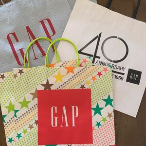 GAP ギャップ 限定 紙袋 6枚 大サイズ 手提げ袋 ショッパー ショップ袋 ラッピング 袋 包装 トートバッグ エコバッグ オシャレ レア 新品⑥