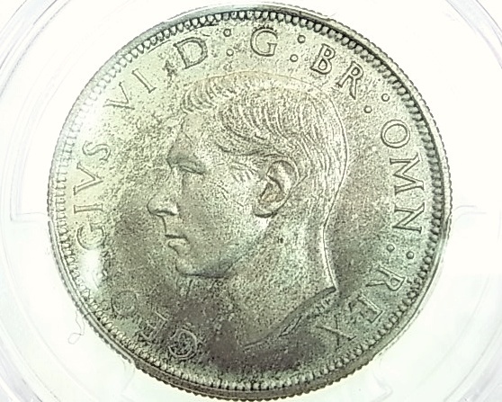 希少！3枚！ジョージ6世！1943 イギリス 6ペンス 銀貨 PCGS MS62