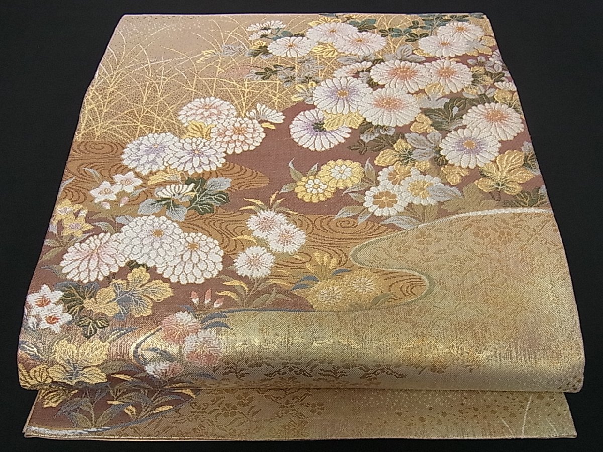 新品未仕立 西陣織 老舗 河合美術織物 能宝青海更紗文 仕立込み