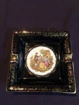 ２２K GOLD 西洋陶磁 、LIMOGES CASTEL 灰皿 FRANCE プレート 小物入れ