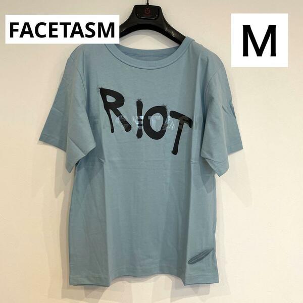 RIOTライオット FACETASM ファセッタズム 半袖 Ｔシャツ サックス　M