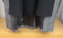 noumi 野海 シングルコート グレー メンズ ビジネス シルク LLサイズ ストライプ ロングコート_画像8