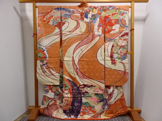 平和屋1□上質な紬 型染め 花鳥文 逸品  の商品詳細   日本