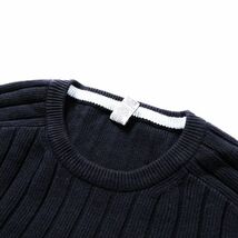 00's ギャップ GAP ソリッドカラー リブ編み コットン ニットセーター 紺 (L) ネイビー 無地 クルーネック 00年代 旧タグ オールド 2004年_画像6