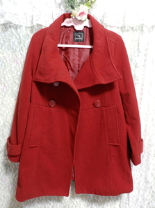 Bright red girly cute long coat/overcoat,coat,coat in general,medium size