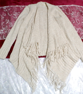 Flaxen fringe stole style cardigan/outerwear,ladies' fashion,cardigan,medium size