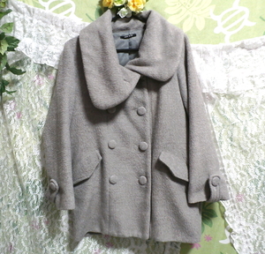 Linda capa larga gris femenina, abrigo, abrigo en general, talla m