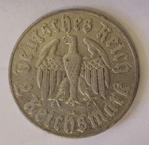 レア!ドイツ帝国 2マルク銀貨 ライヒスマルク 1933 ルター誕生450周年 A 美品！ 第三帝国 ナチスドイツ②_画像2