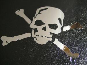  skull cutting sticker Skull C silver mirror wakeboard .... waterproof specification cutting letter / decal 