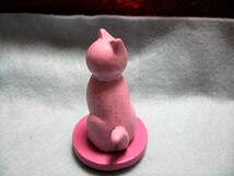 【福】　ピンク猫人形 　ねこ　ネコ　cat 置物　郷土玩具_画像1
