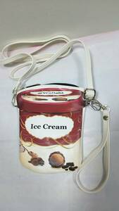 Ice Cream ice cream pattern shoulder pouch unused goods 