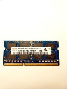 【送料安】hynix PC3-12800S 4GB ×1枚 DDR3-1600 204pin ノート用 メモリ/MacやWinに◎ ハイニックス HMT351S6EFR8C