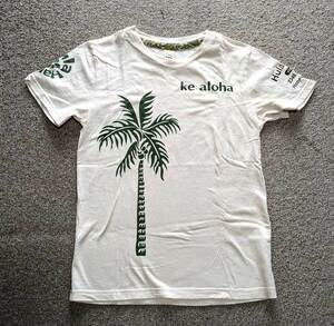 no_061 半袖 Tシャツ カットソー レディース ★ HULA HAWAII MEDIUM Mサイズ COTTON 100％ オフホワイト クリーム