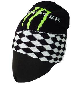 MONSTER ENERGY モンスターエナジー ハーフチェックデザイン ビーニーニットキャップ (ブラック) [並行輸入品]