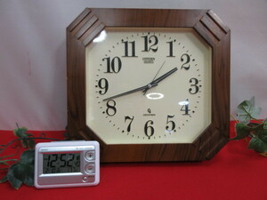 【OH3675/10】レトロ♪　CITIZENなど　木製　掛時計＆置時計2個セット　動作品