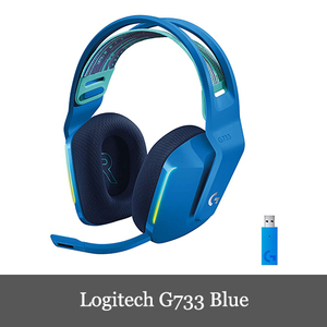 Logitech G733 Blue ゲーミングヘッドセット LIGHTSPEEDワイヤレス 7.1ch BLUE VO!CE搭載マイク 278g PS5 PS4 PC 一年間保証輸入品