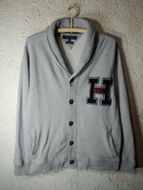 to5952　TOMMY HILFIGER　トミー　ヒルフィガー　大きめ　ビッグ　スウェット　ショールカラー　デザイン　ジャケット_画像1