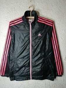 to5991　adidas climaproof　アディダス　クライマプルーフ　レディース　ジップ　ジャケット　ウィンドブレーカー　裏地あり　送料格安