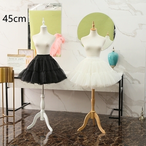  frill fully pannier volume spring summer Lolita cosplay costume white black 45cm usually using auger nji- skirt Lolita Lolita