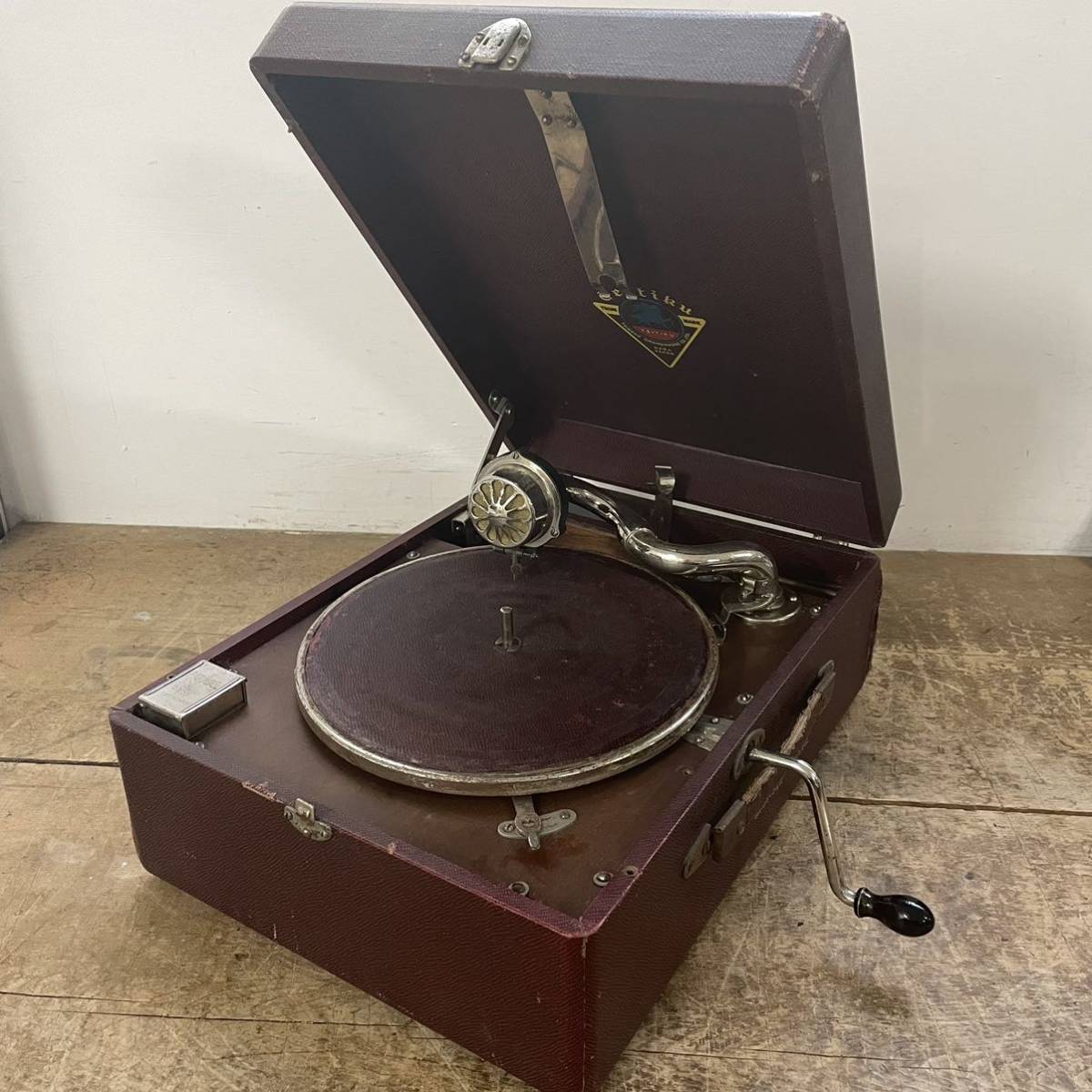 新作モデル 動作品 蓄音機 コロムビア ポータブル コロムビア 骨董品