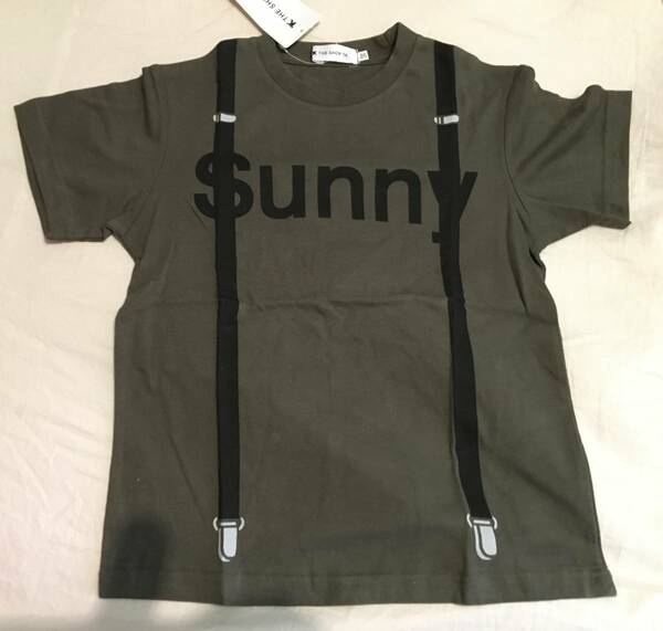 ラスト　新品　THE SHOP TK　SUNNYサスペンダーTシャツ　カーキ　13(130cm)　