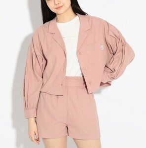 ラスト　新品　PINK-latte　 開襟シャツ+ロンT　２点セット 　ピンクモカ(043)　15(150cm)　定価4730円