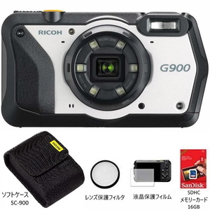 リコー RICOH G900 デジタルカメラ 通常モデル（ソフトケース・SDHCメモリーカード16G・液晶保護フィルム・レンズ保護フィルタ付き）