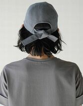 定価16,500円 極美品 22SS ENTWURFEIN エントワフェイン Abel 和紙 リボン キャップ GRAY_画像4