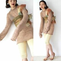 定価25,300円 極美品 Mediam ミディアム Shear Mohair Tops Nude モヘア ニット シアートップ_画像1