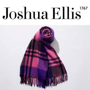 新品■22AW Joshua Ellis プライマリーブラックウォッチ カシミヤ大判ストール 国内正規品 CPG51781 ジョシュアエリス ピンク JOHNSTONS