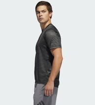 (新品) アディダス adidas 半袖機能Tシャツ M4T STRONG キカガクグラフィックヘザーTシャツ Sサイズ 黒 ブラック グレー トレーニング_画像3