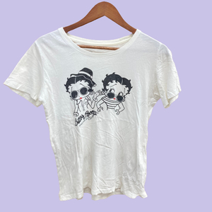 YA3431【2003】ベティーちゃん Tシャツ Mサイズ 白 ホワイト カットソー トップス 古着 レディース BettyBoop【220102000090】