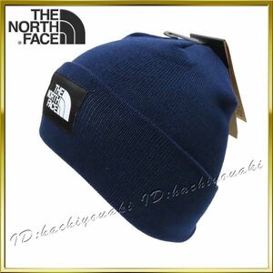 The North Face 新品 ノースフェイス DOG WORKER ロゴ ビーニーキャップ サイズフリー ネイビー メンズ レディース ニット帽 海外モデル